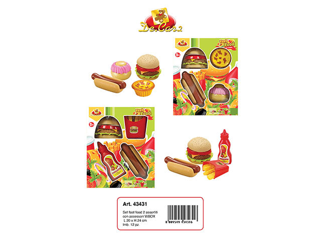 Playset fast food c/acc.20x24cm 43431