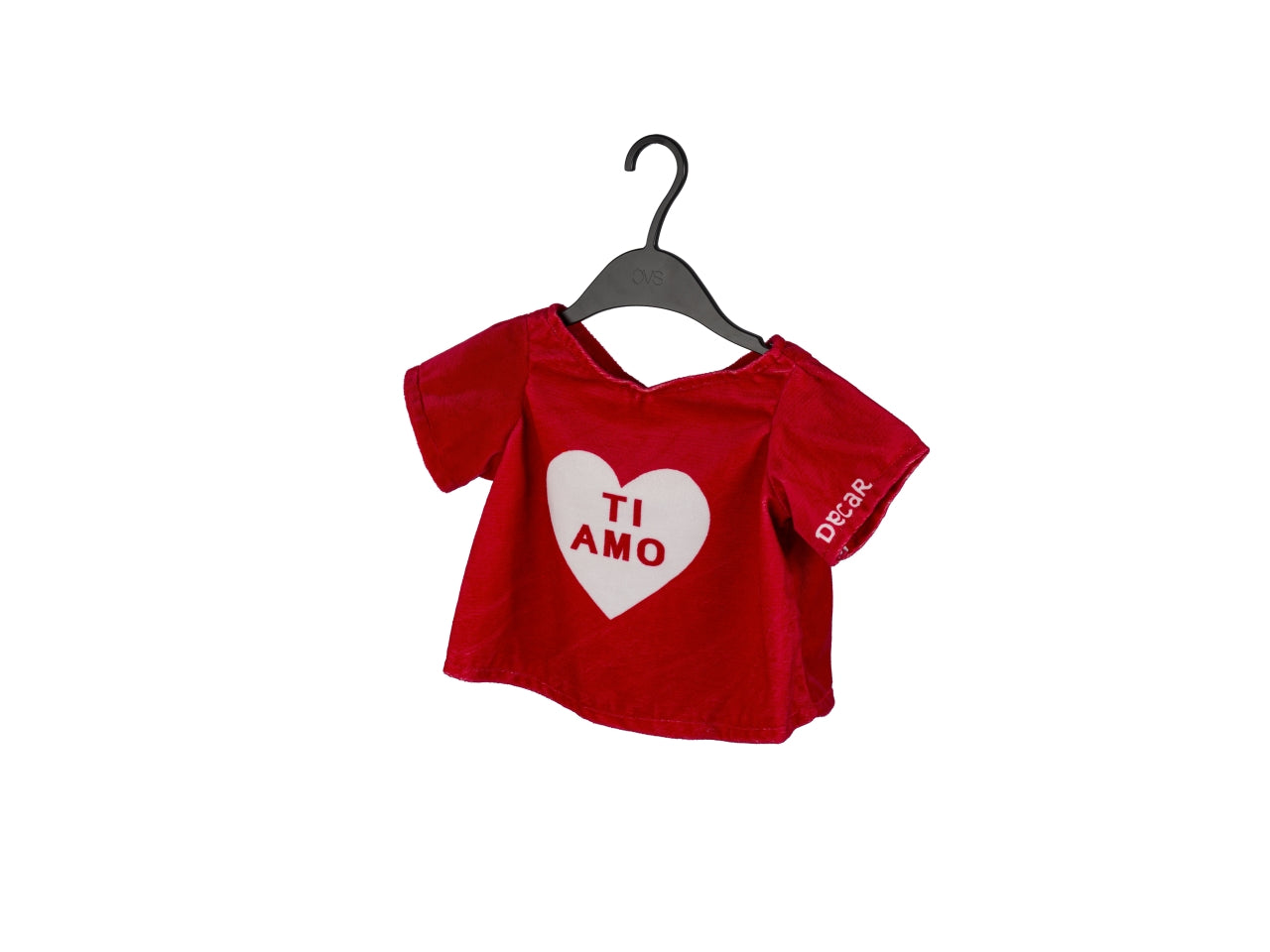 T-shirt rossa stampata ti amo