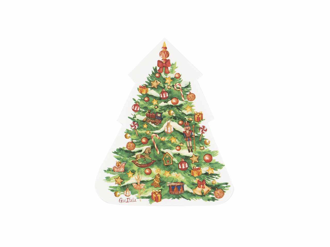 Tovaglioli sagomati albero di natale cm33x33 16 pezzi