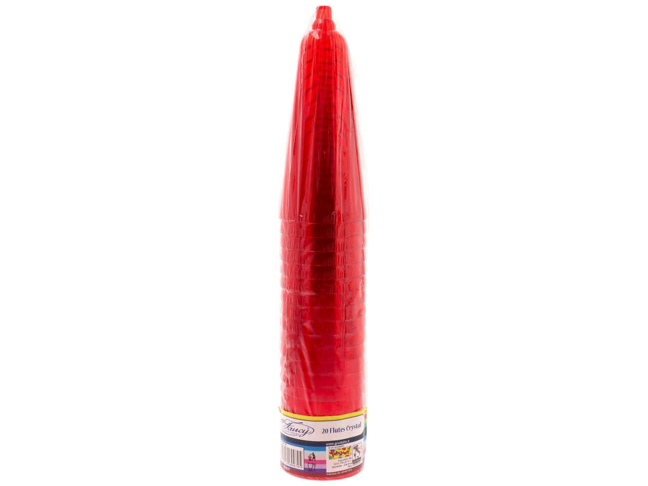 Flutes crystal rossi senza base 20 pezzi 60474