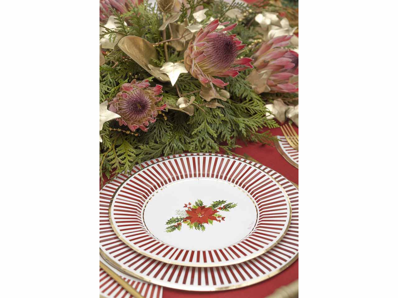 Maxi piatti cm.33 christmas flower 6 pezzi
