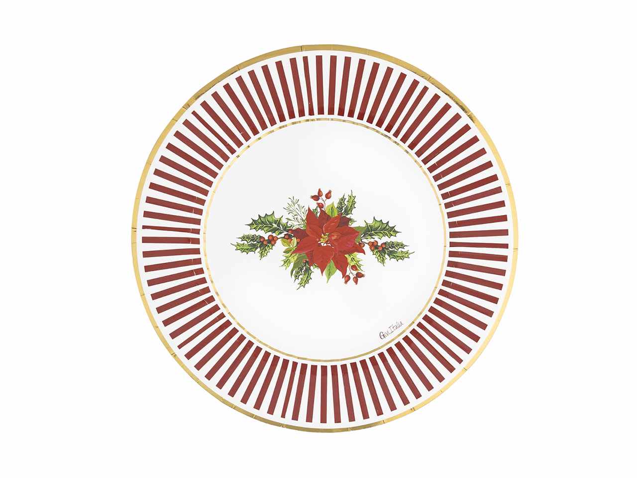 Piatti cm 27 christmas flower 8 pezzi