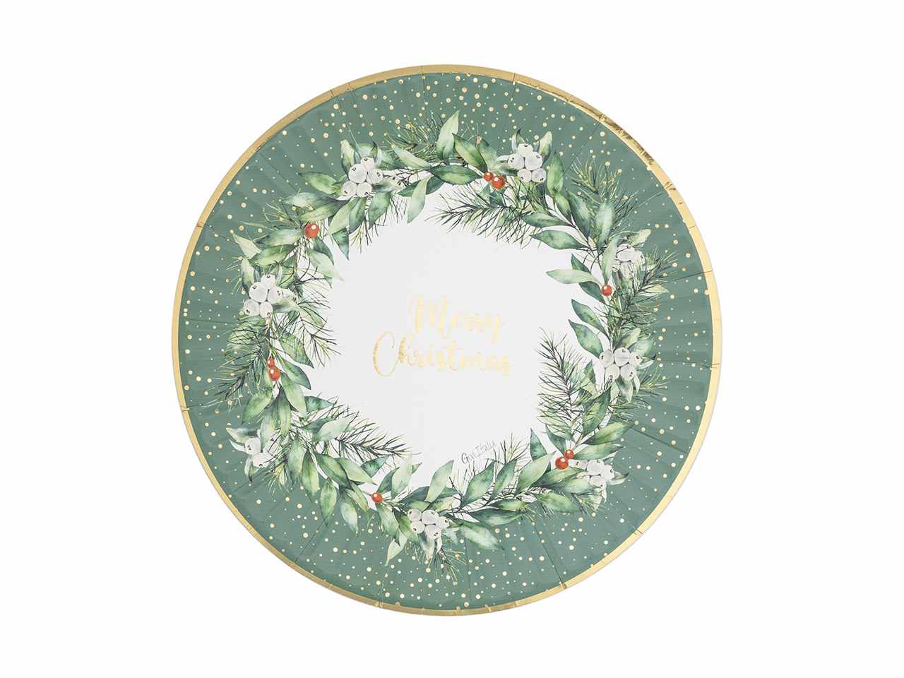 Piatti round cm27 christmas ghirlanda 8 pezzi