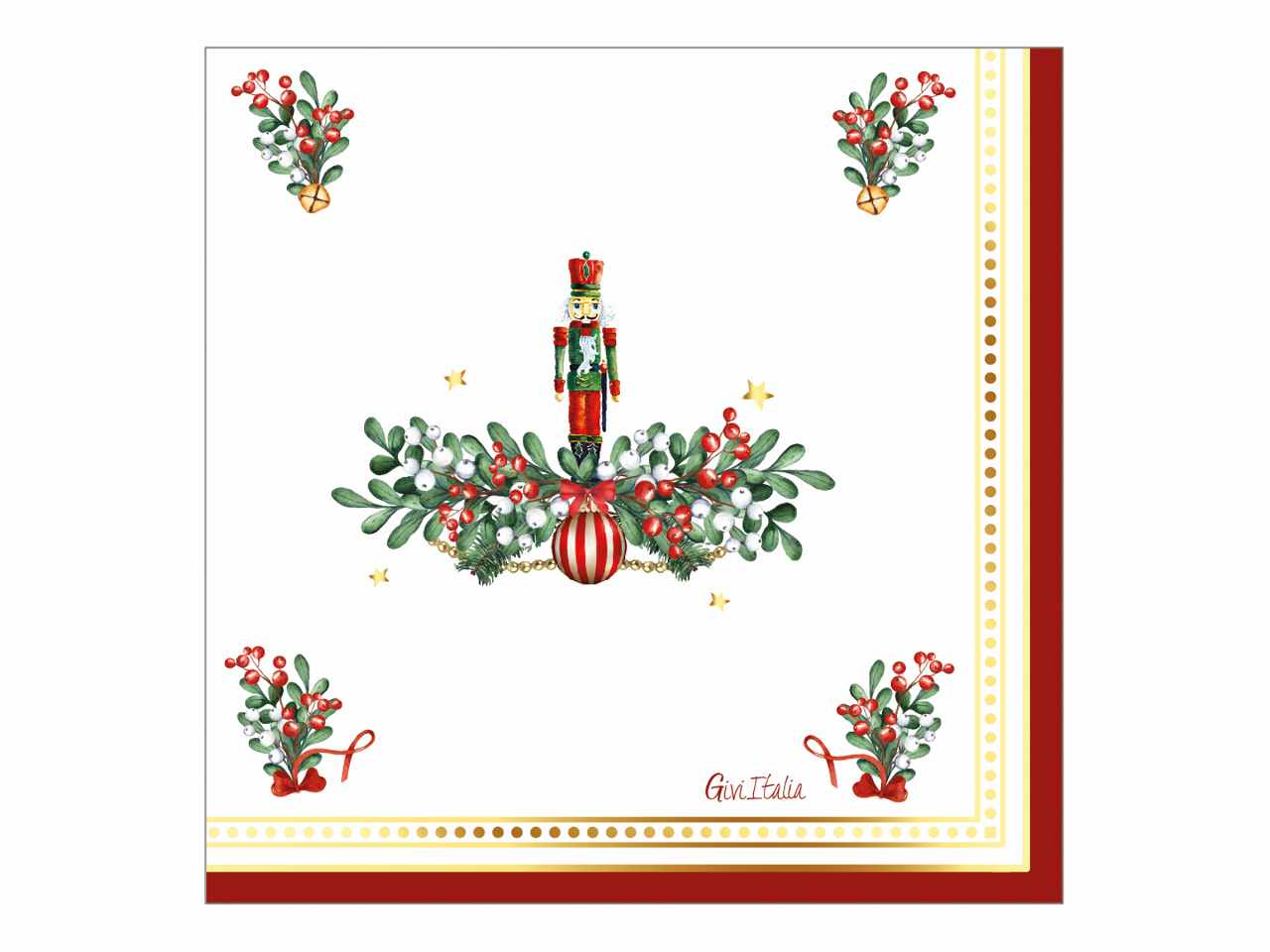 Tovaglioli lo schiaccianoci 3 veli cm.33x33 16 pezzi