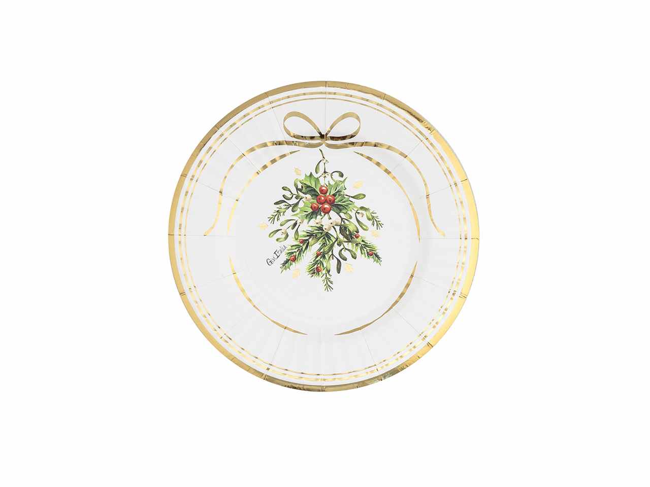 Piatti 8 pezzi cm21 merry gold christmas