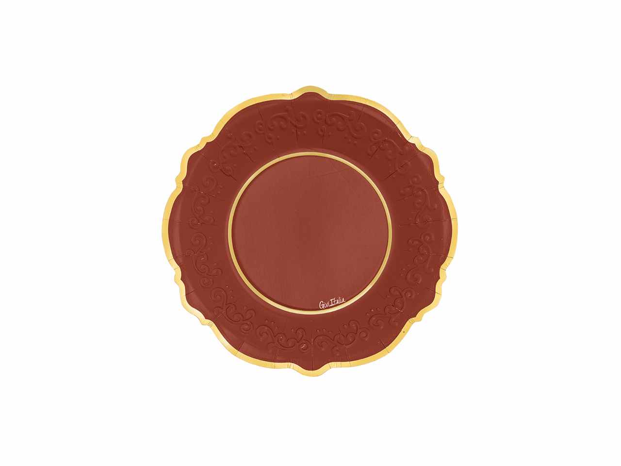 Piatti solid liberty cm.21 rosso e oro 8 pezzi