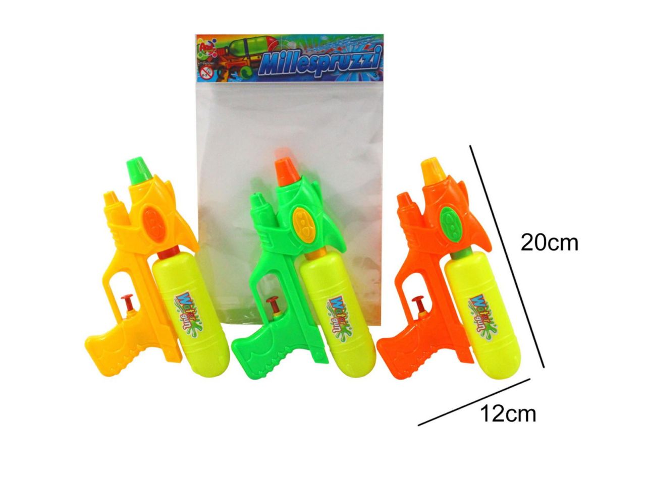 Pistola ad acqua 2 spruzzi colori assortiti