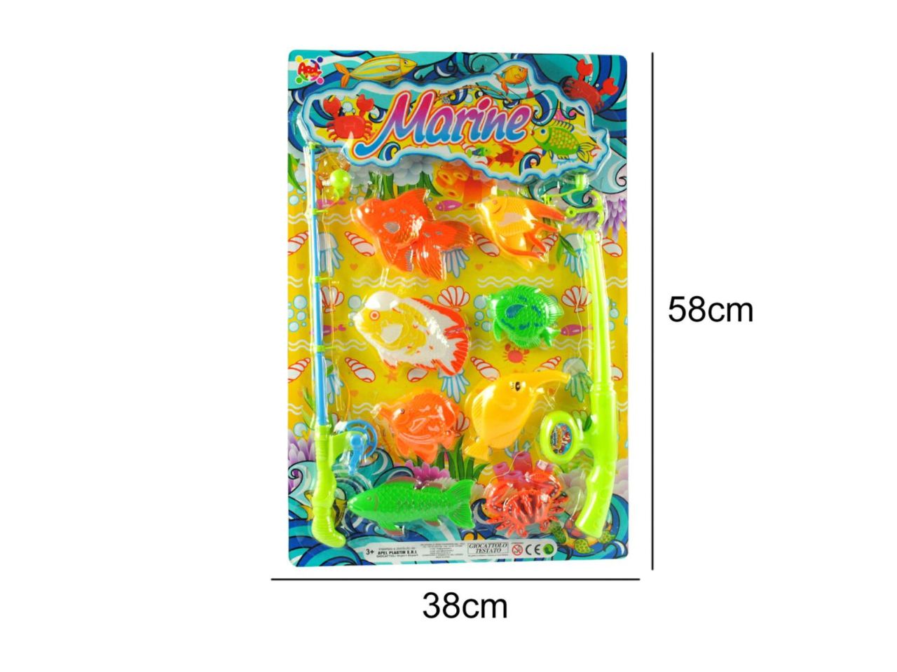 Gioco pesca con 2 canne e 8 pesci