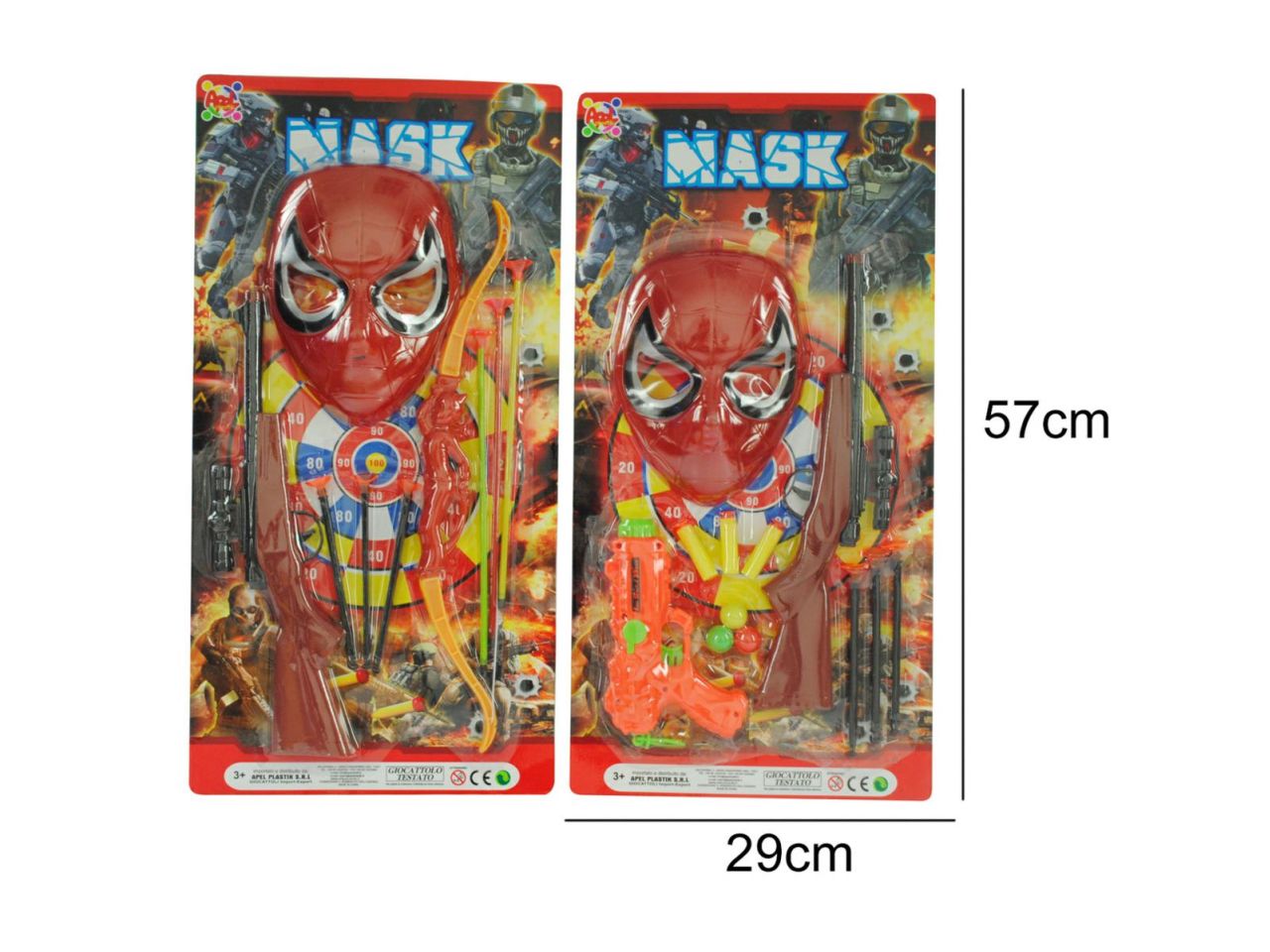 Maschera red con fucile e pistola