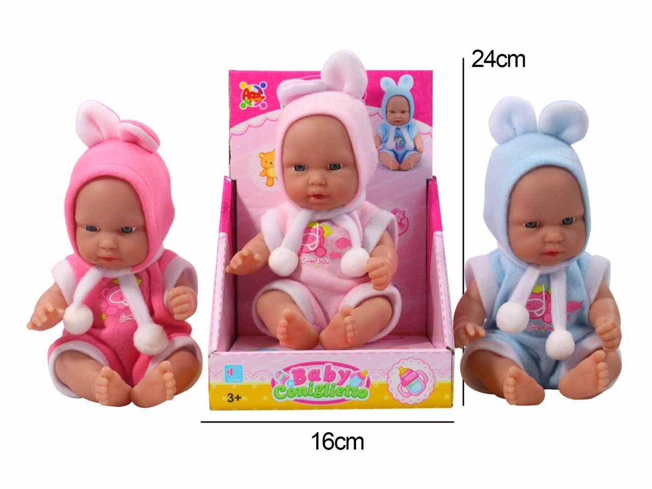 Baby coniglietto 2 colori assortito