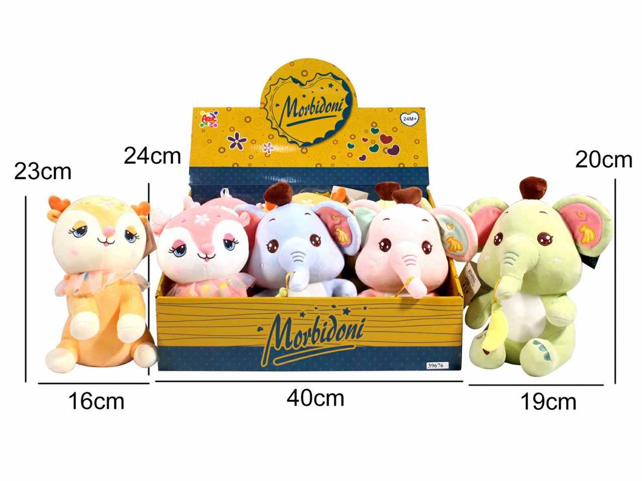 Animali peluche in 6 assortimenti 25cm