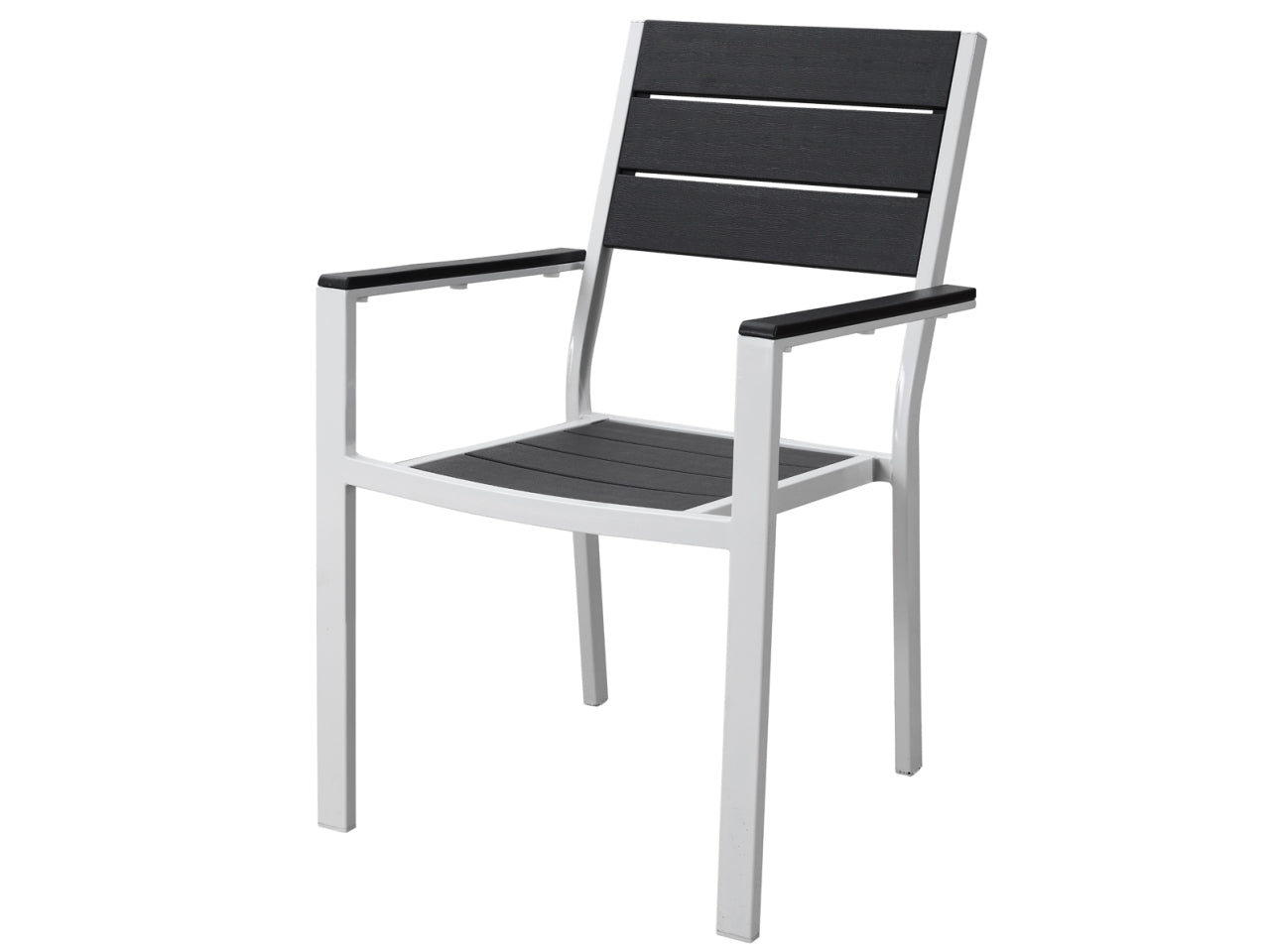 Sedia con braccioli bianco/grigio con finitura in legno 58x55,5x88,5cm