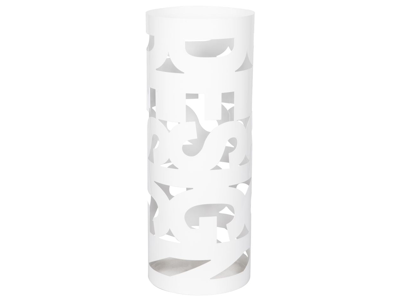 Portaombrelli tondo design h.52cm bianco in ferro battuto