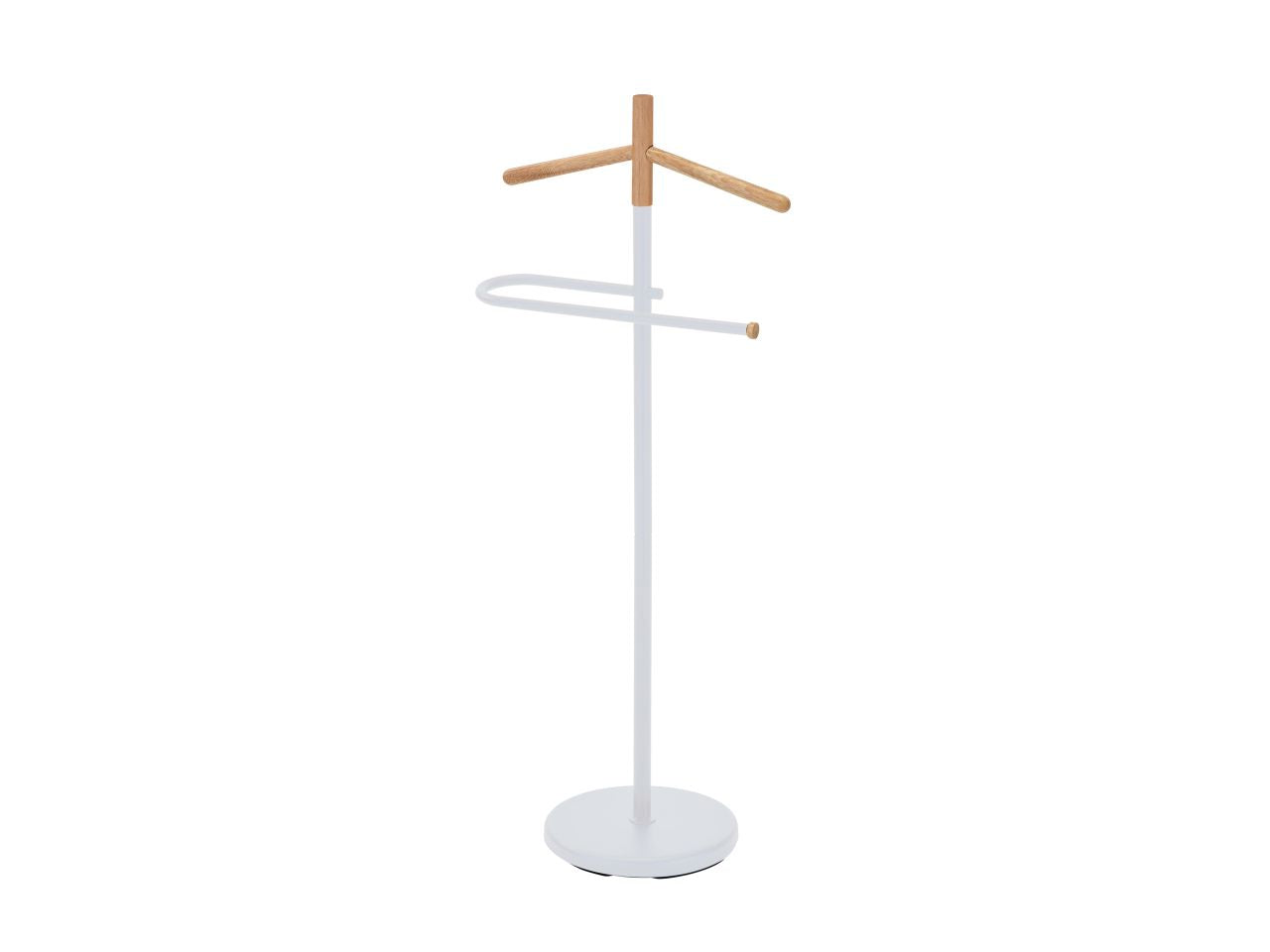 Indossatore hawk in metallo e legno colore bianco e naturale h.108cm