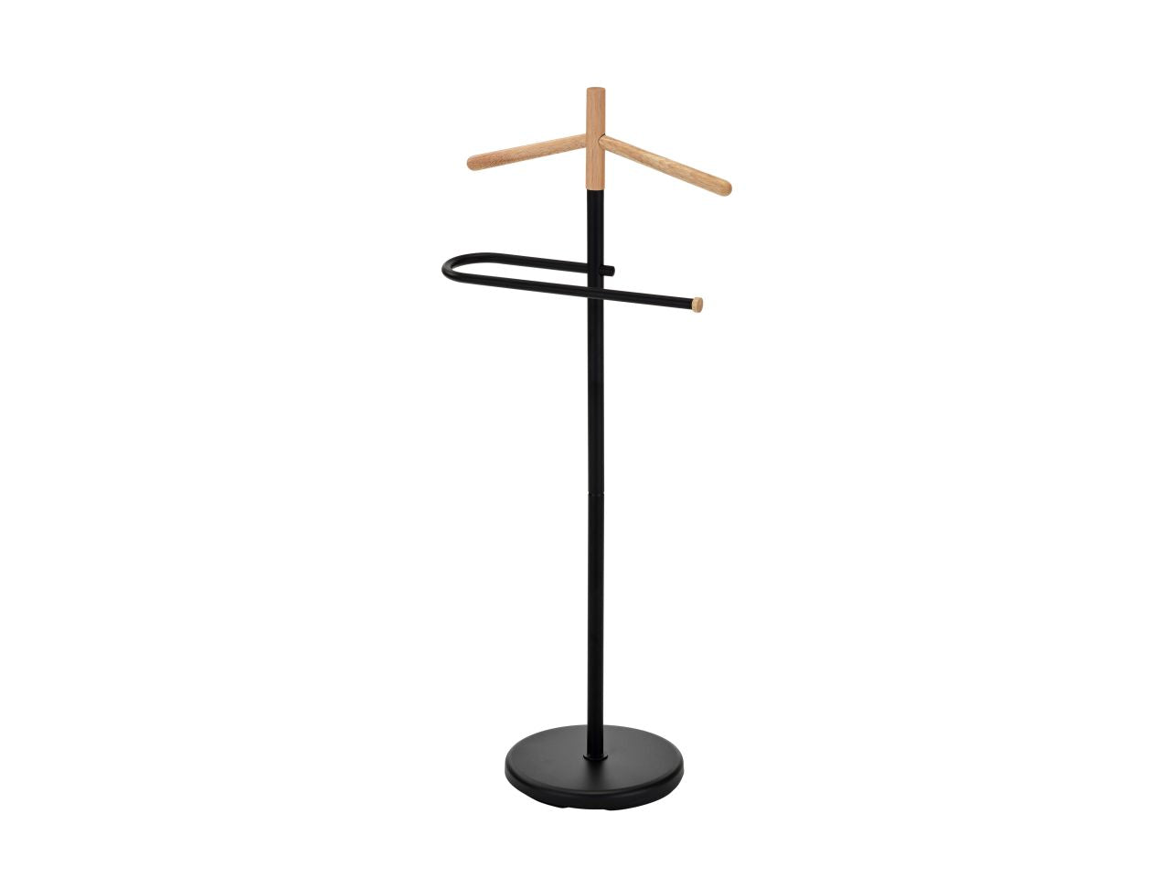 Indossatore hawk in metallo e legno colore nero e naturale h.108cm
