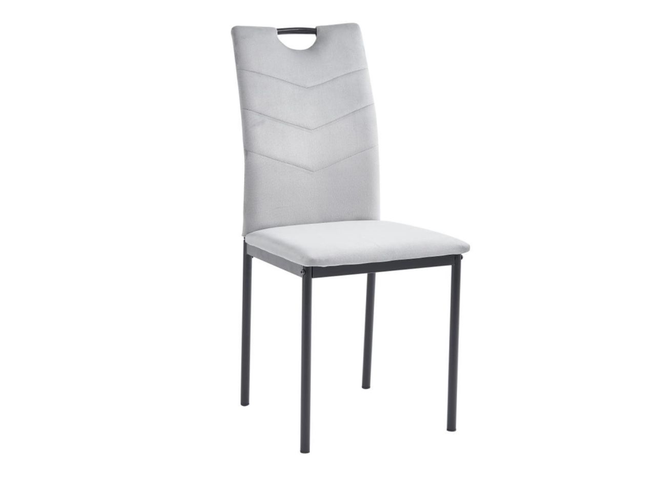 Sedia valery in velluto grigio con gambe nere