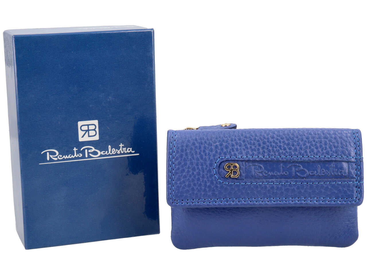 Renato balestra portachiave da donna in pelle blu
