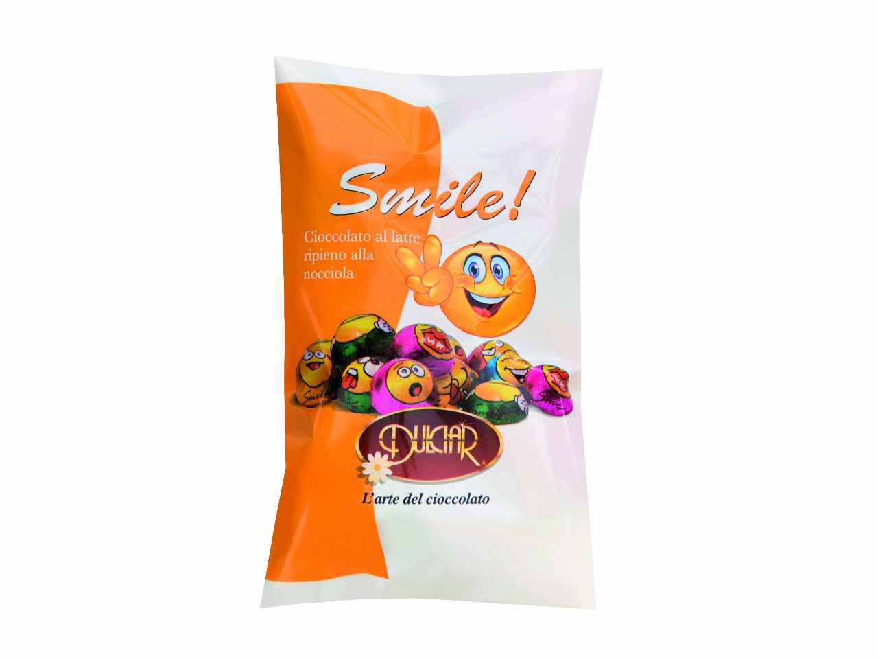 cioccolatini smile con crema alla nocciola in busta da 120grammi
