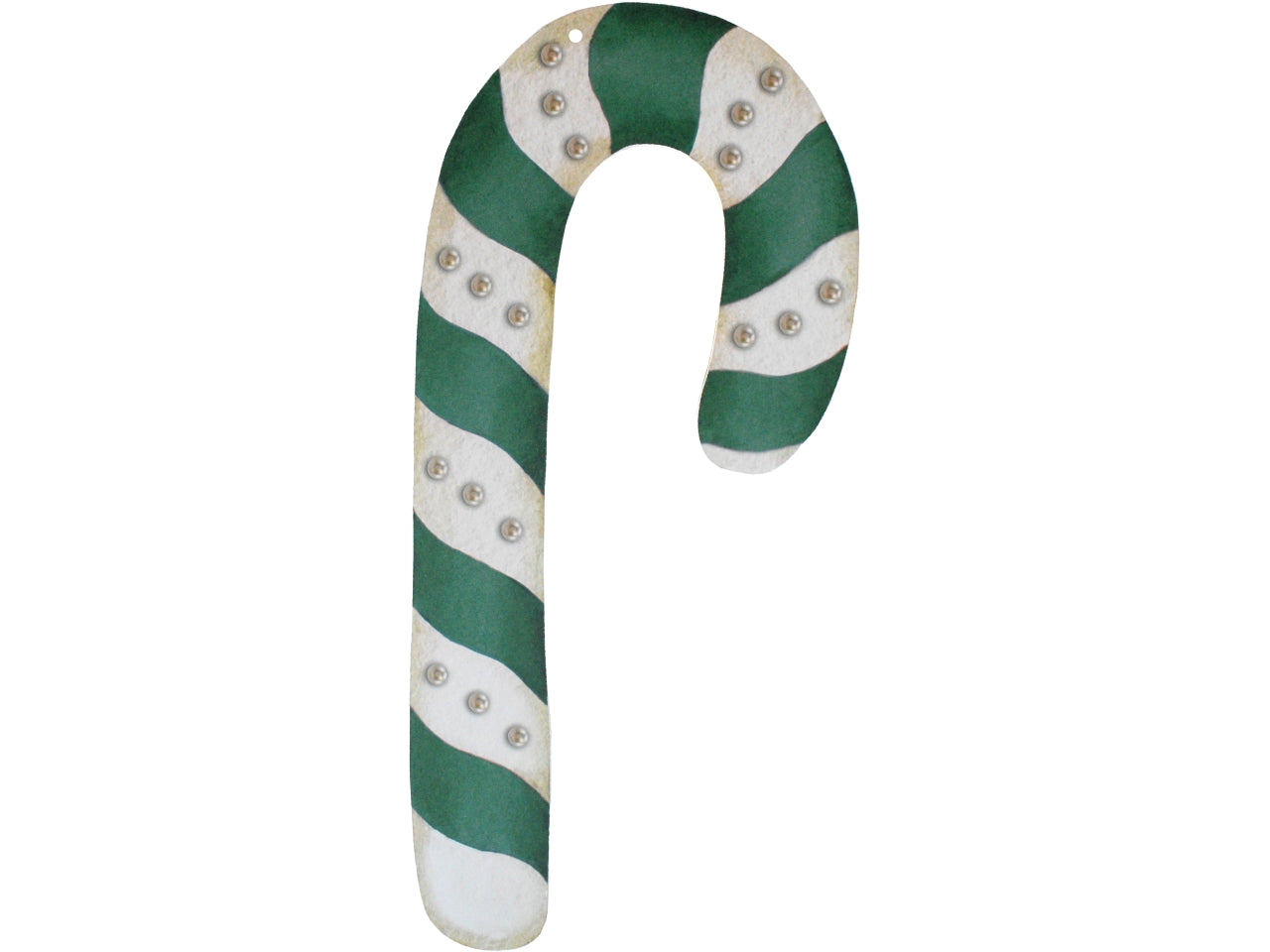 Decorazione di natale pearl stick a righe verdi e bianche emerald 23x59cm in becks 5mm