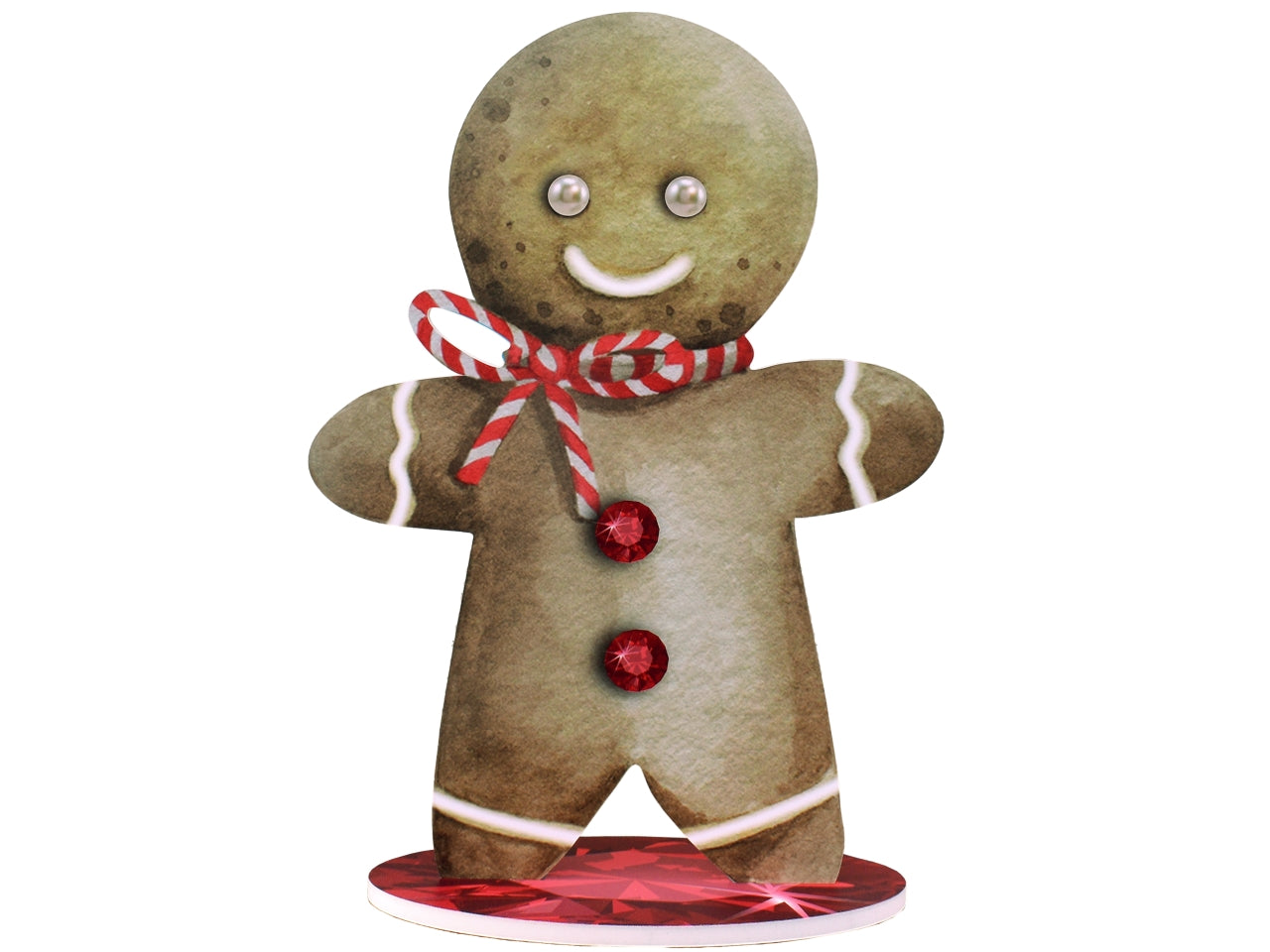 Decorazione di natale con base da appoggio a forma di omino pan di zenzero ruby floor 42x59cm in becks 10mm