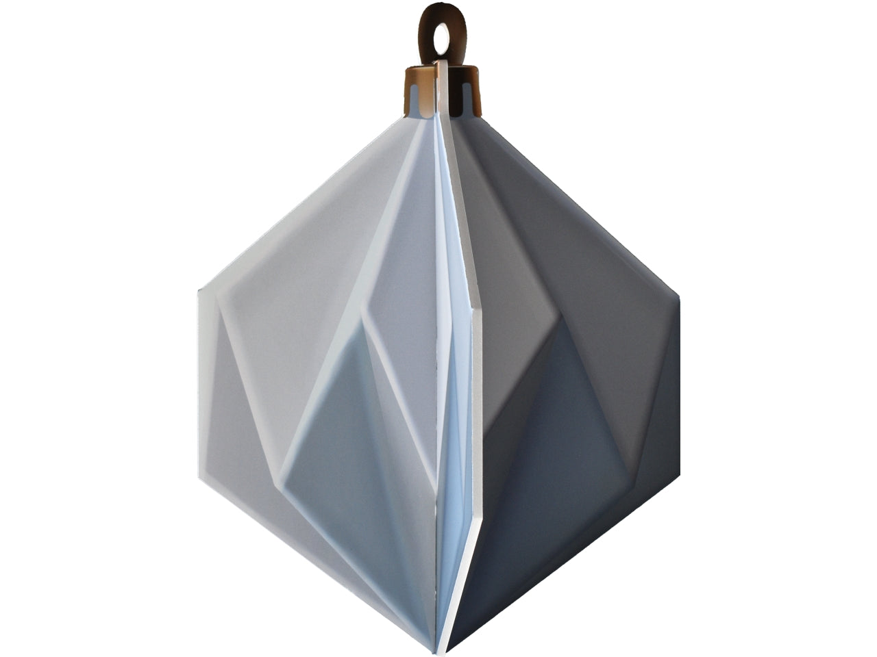 Decorazione crystal di natale 3d 30x41cm celeste in becks 5mm con foro per appenderla