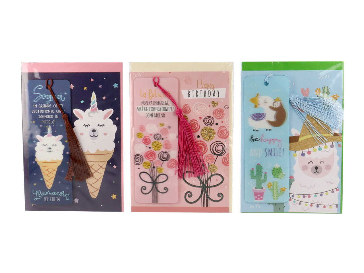 Biglietti auguri per compleanno con segnalibro linea cartomania greetings lenticolare con glitter misura 11,8x16,10cm