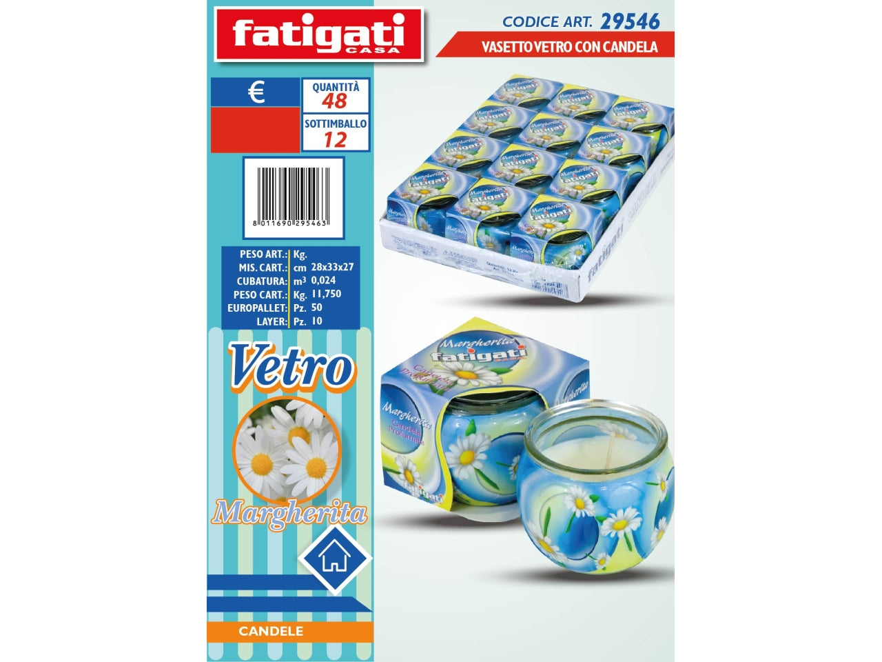 Candela profumata in vasetto di vetro al profumo di margherita - Fatigati