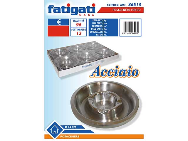 Posacenere acciaio 14cm