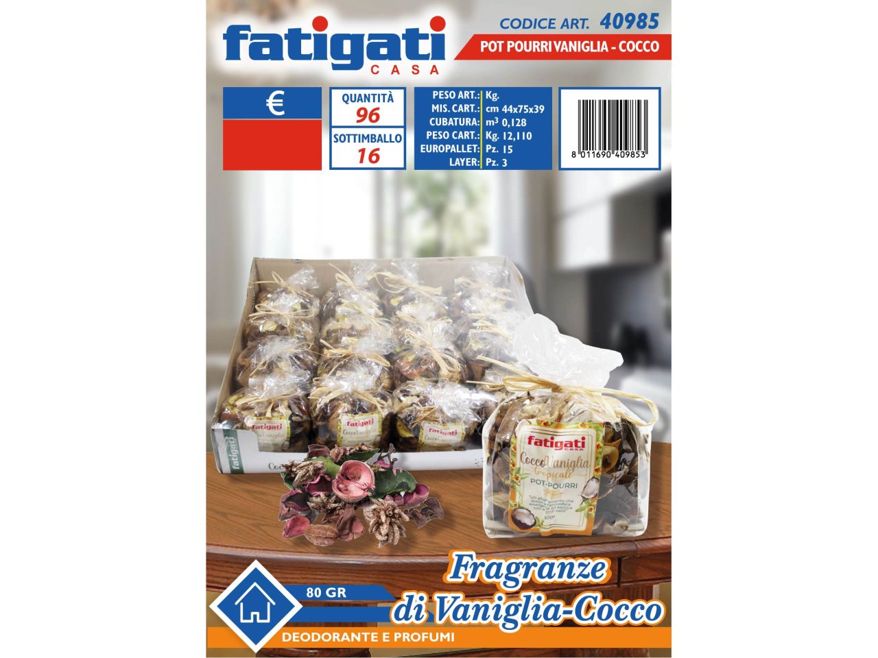Potpourri vaniglia e cocco 80gr
