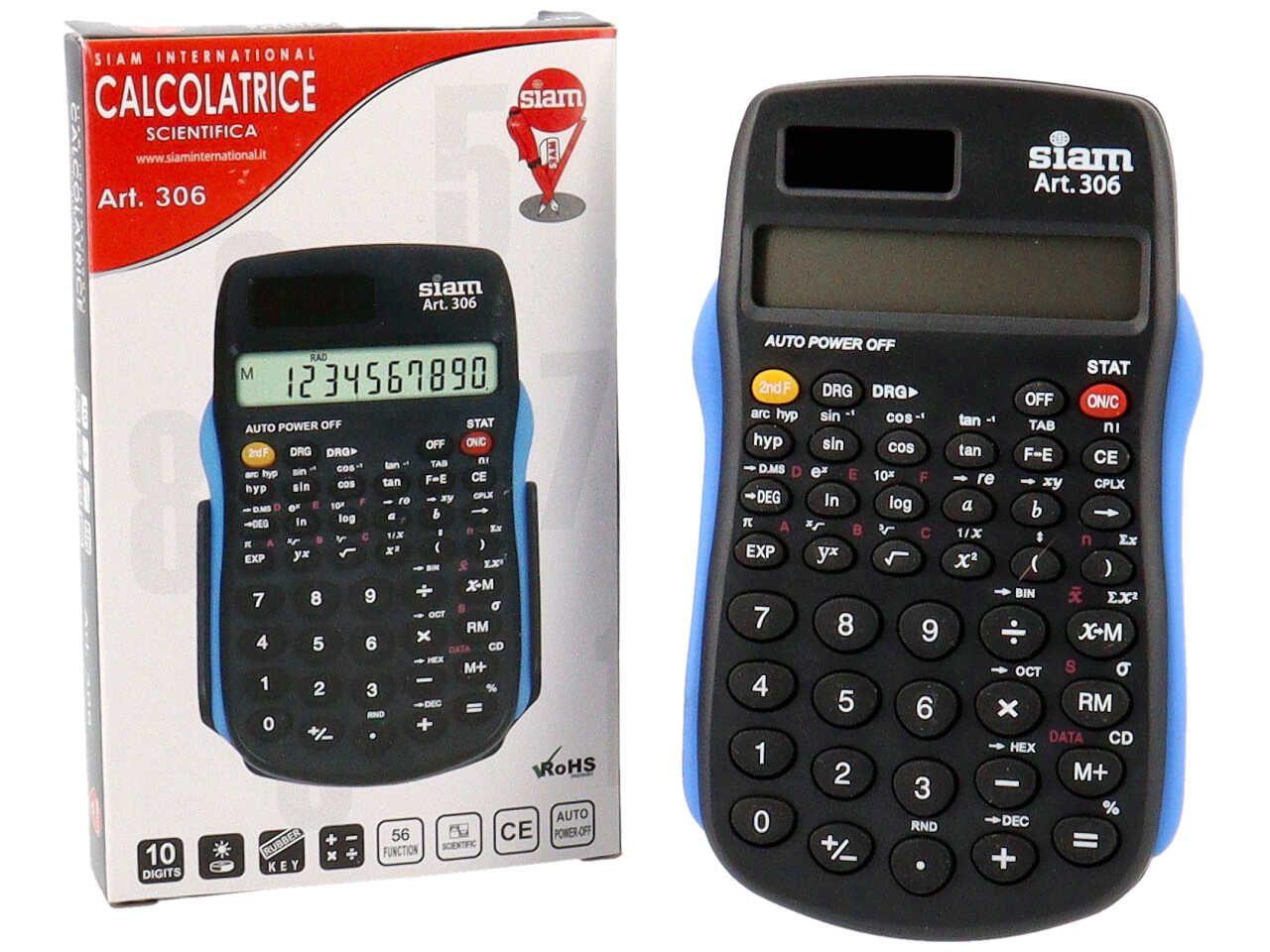 Calcolatrice 10 cifre scientifica 56 funzioni