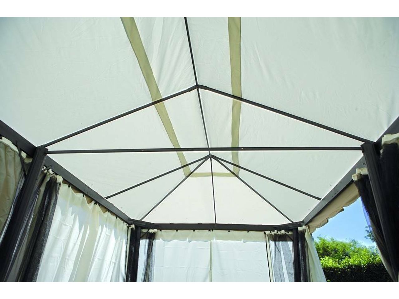 Gazebo nebrasca 6x3mt in alluminio con tende