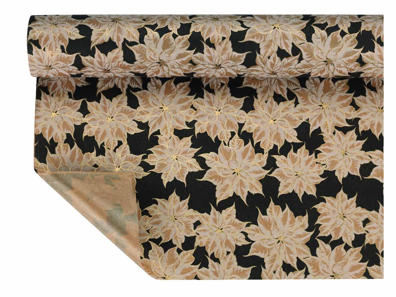 Bobina carta poinsettia 1,00x25mt nera