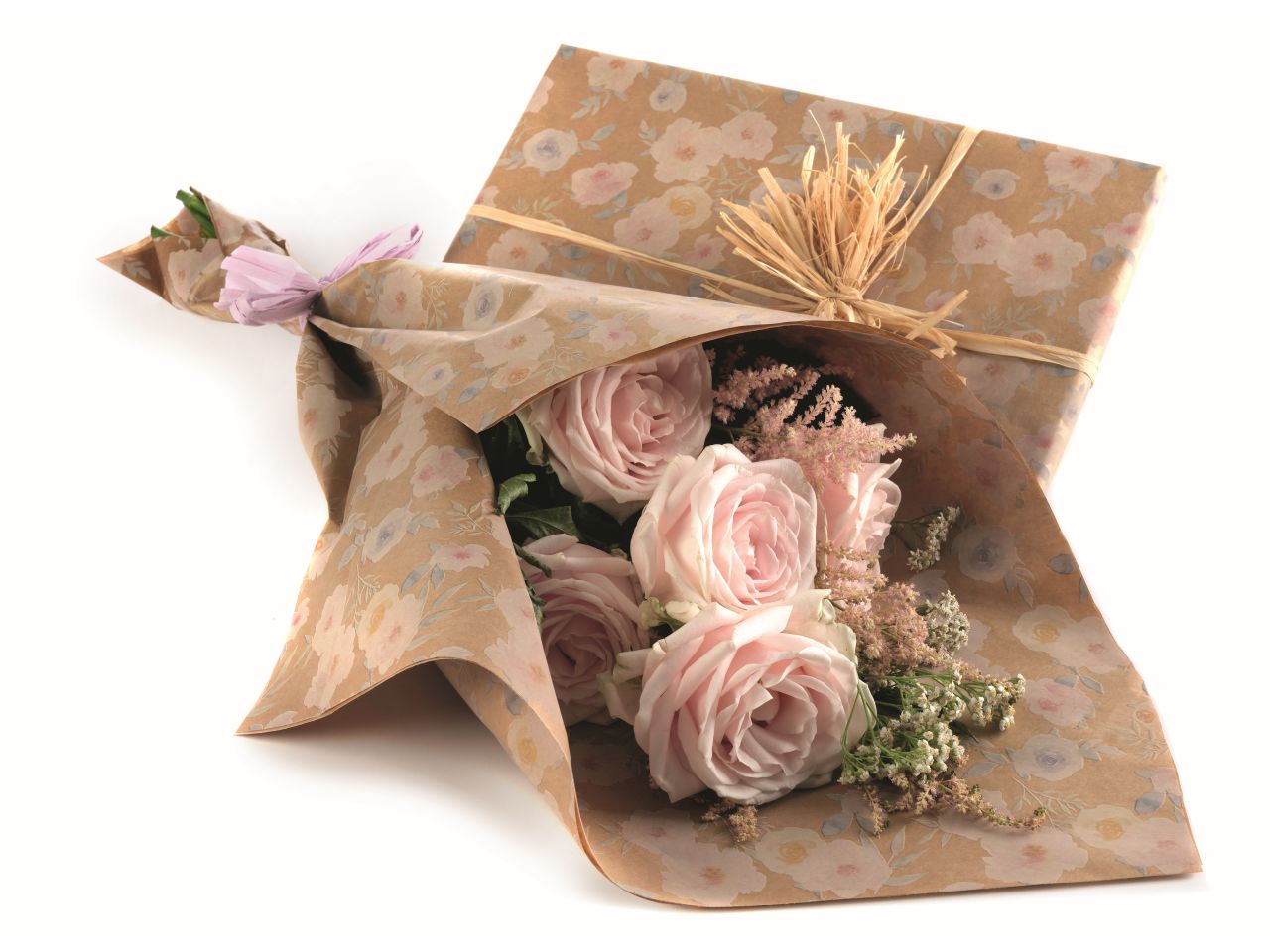 Bobina di carta decoro waterflower 1x25mt