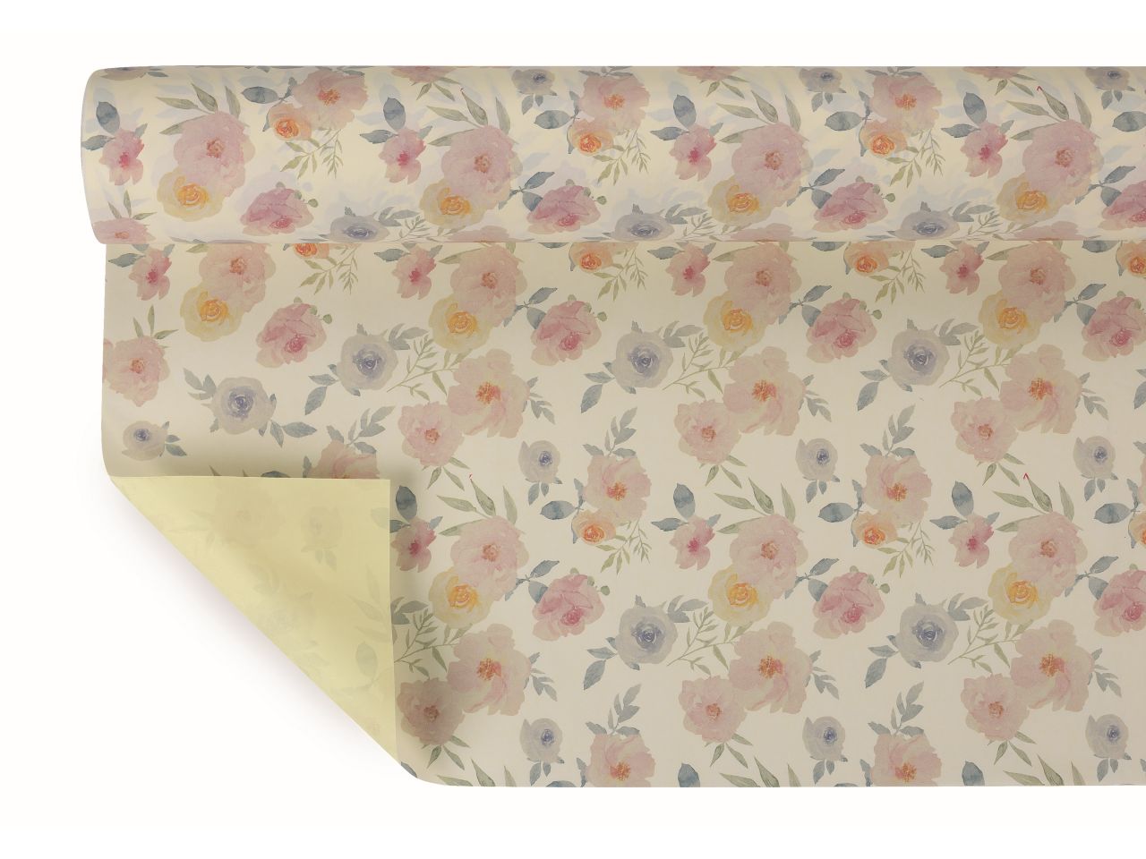 Bobina di carta decoro waterflower 1x25mt gialla