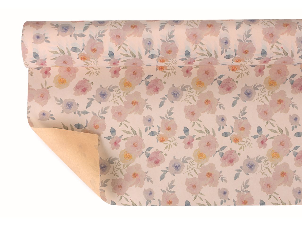 Bobina di carta decoro waterflower 1x25mt albicocca