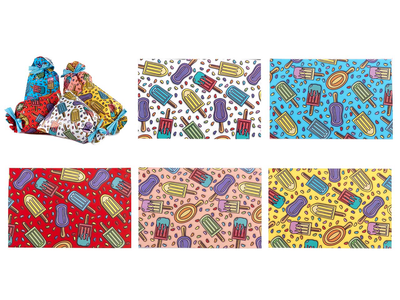 Buste decoro creamy fondo pieno+st. 40my 16x25cm 100 pezzi