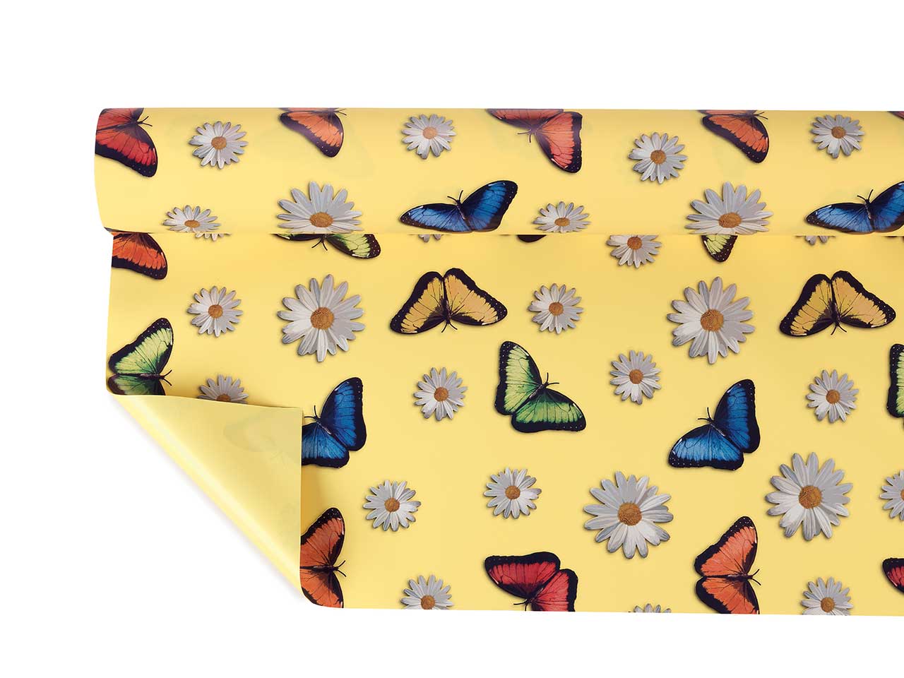 Bobina perlata decoro camilla giallo 40my 1,00x25mt