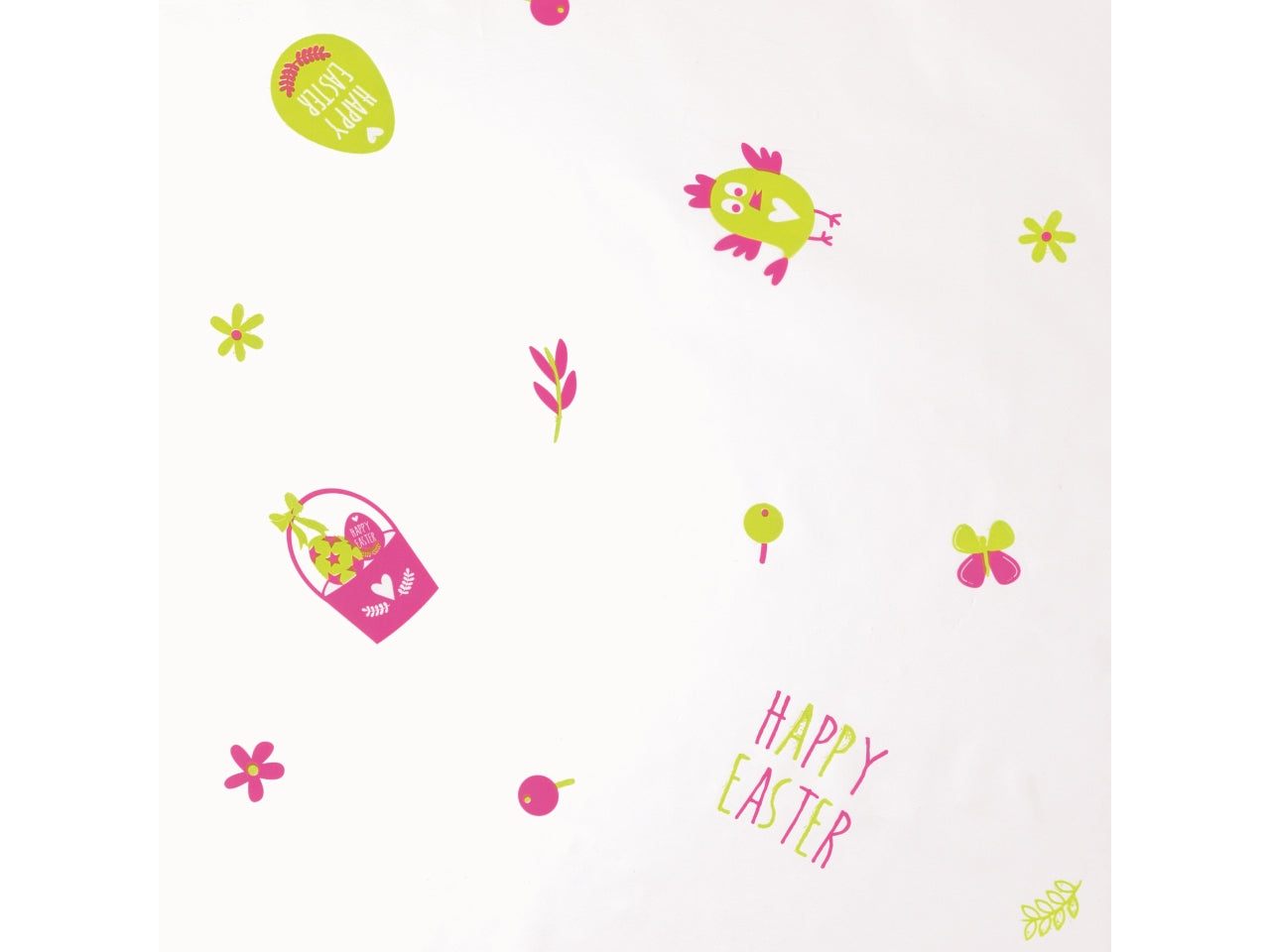 Fogli di Carta Regalo Trasparente Happy Easter 100x130cm in Polipropilene da Piennepi - Confezione 50 fogli, Made in Italy
