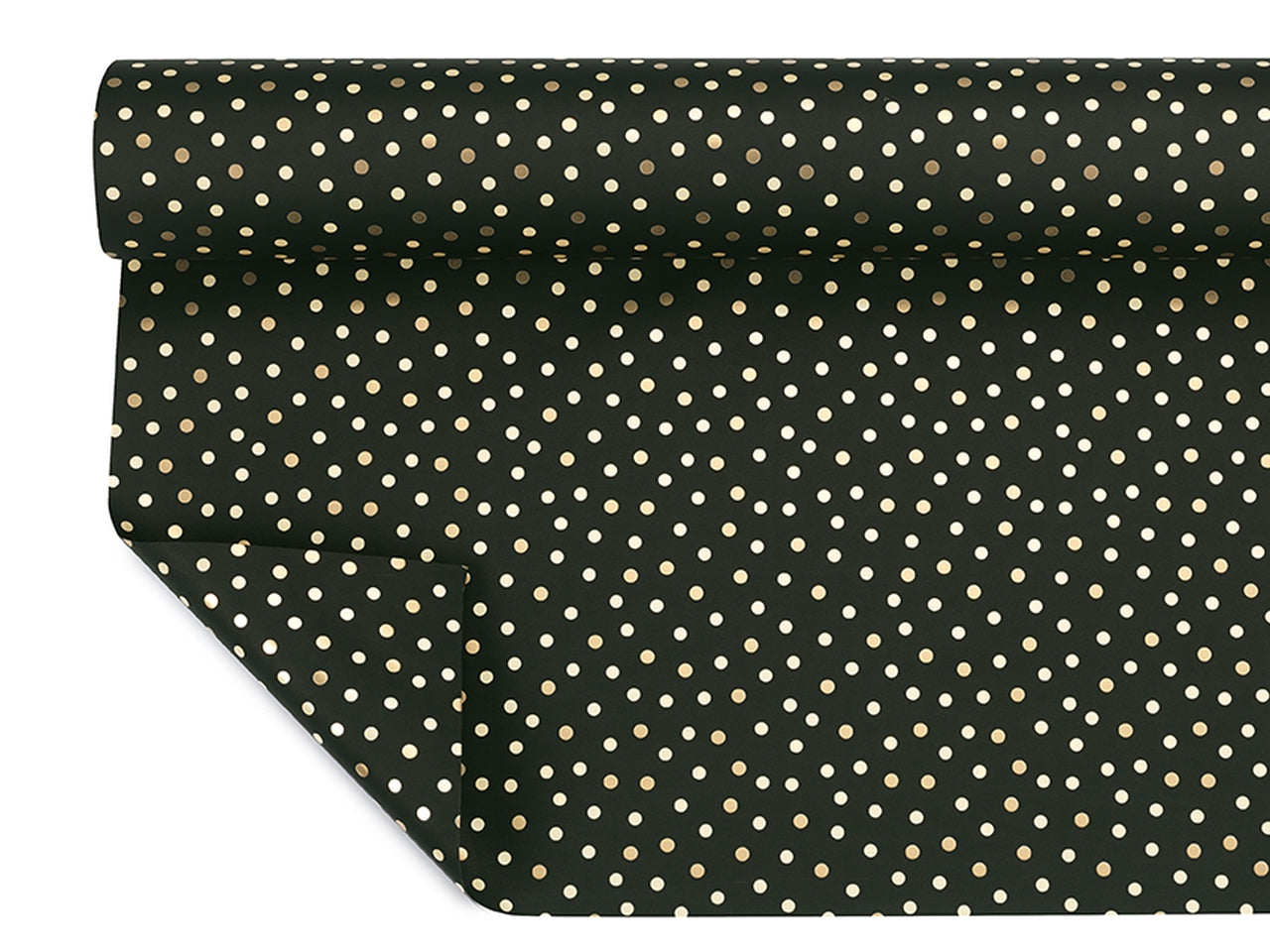 Bobine perlate 40my decorazione winter new point fondo nero misura 1,00x25mt