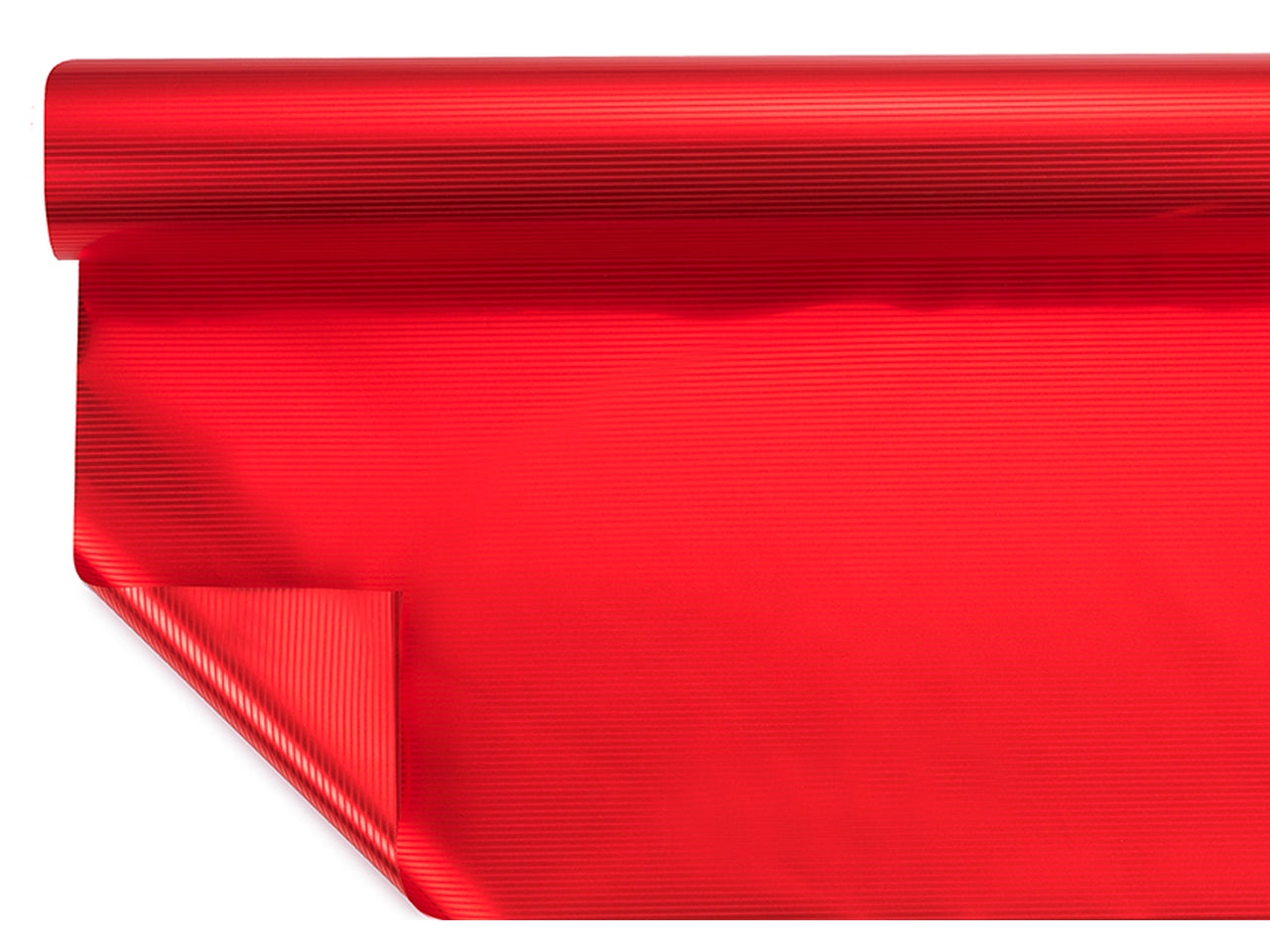 Bobine argento 35my decorazione millerighe metal rosso misura 1,00x25mt