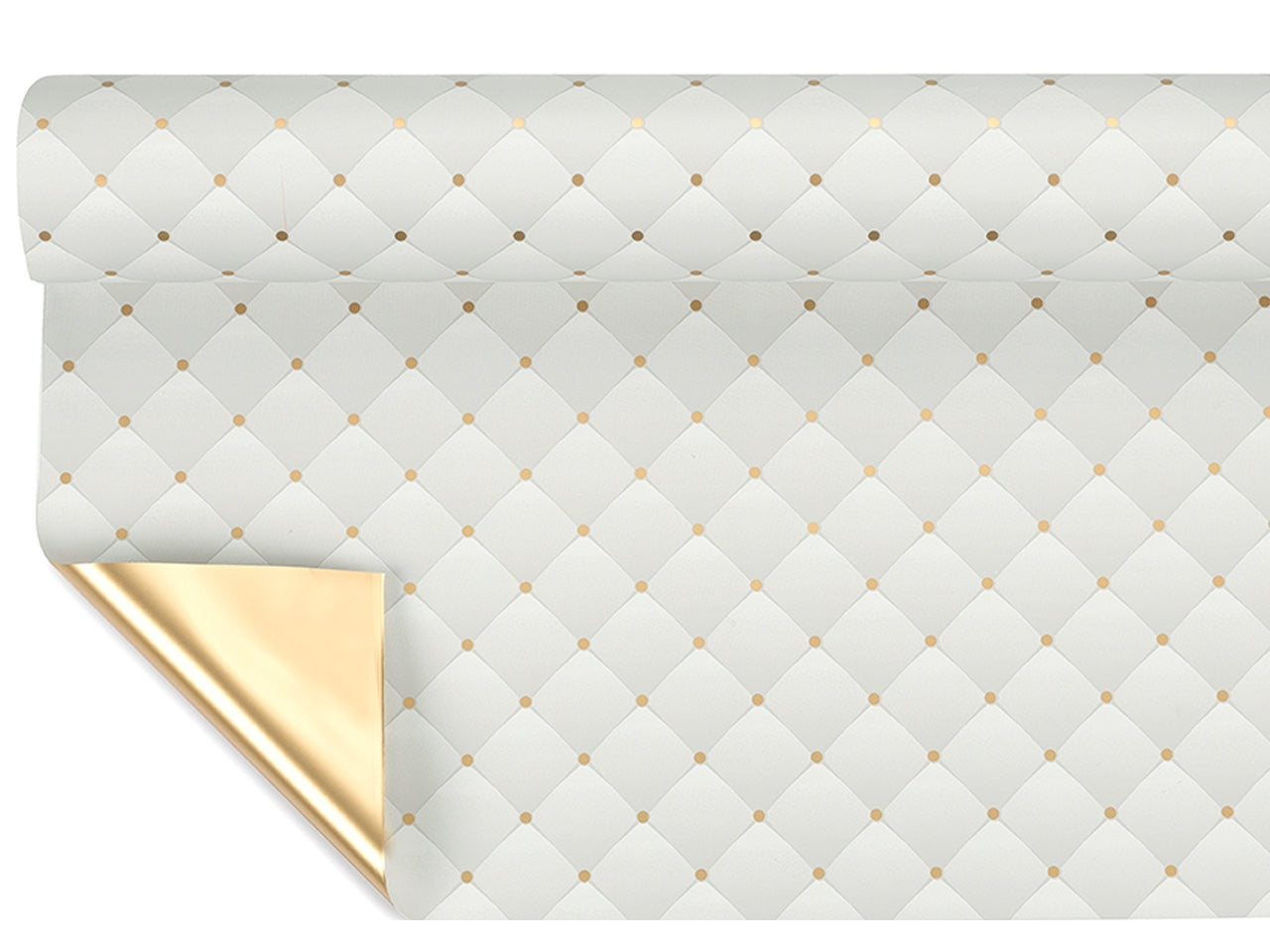 Bobine perlate 40my decorazione velour fondo bianco misura 1,00x25mt