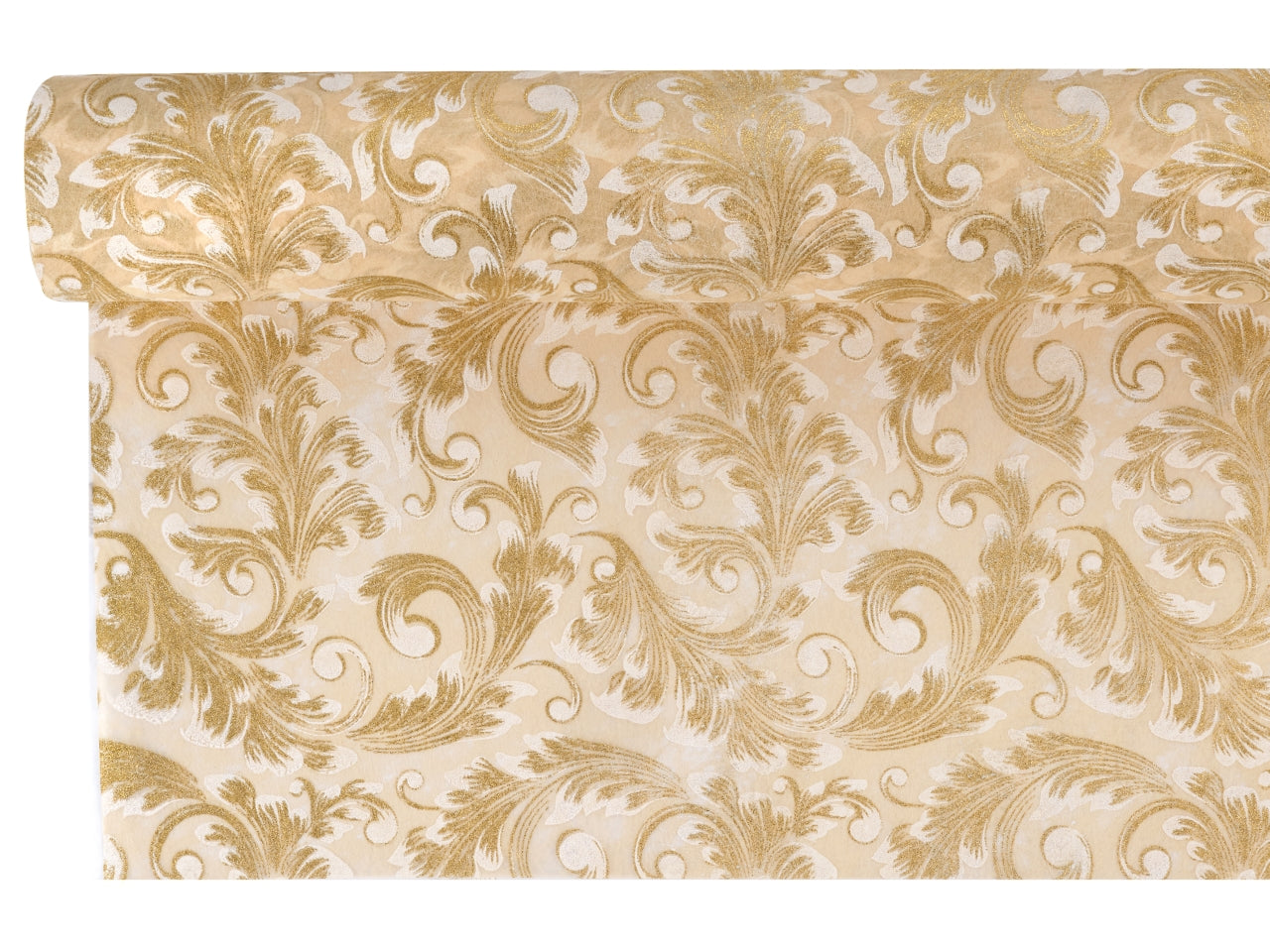 Bobine decorazione baroque polyweb fondo avorio misura 1,00x9mt