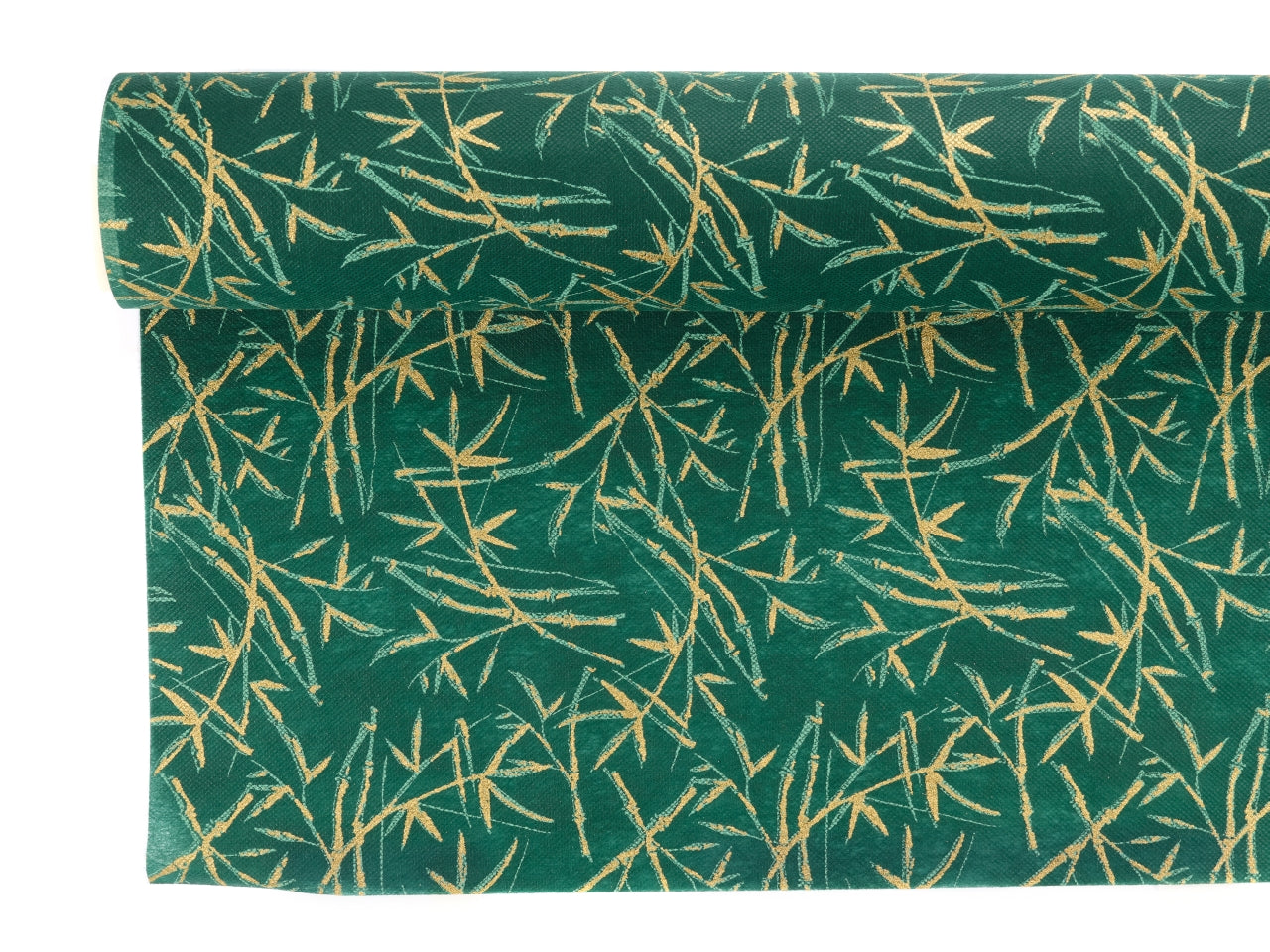 Bobine tnt fondo pieno decorazione bambù etoffe fondo verde misura 1,00x9mt
