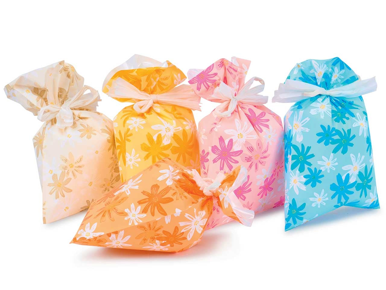 Buste Regalo a fiori 20x32 cm Piennepi, 100 Pezzi in Polipropilene - Confezione Assortita in diversi colori Colori, Made in Italy
