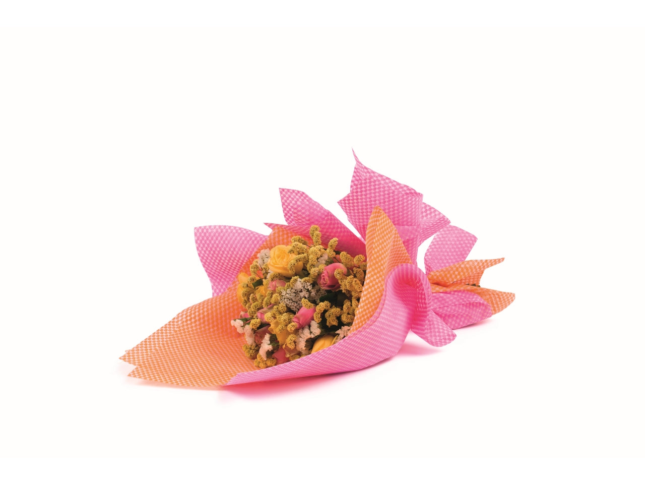 Rotolo Carta Regalo Arancio motivo Crochet in Polyweb TNT, Piennepi - 1x9mt Made in Italy
