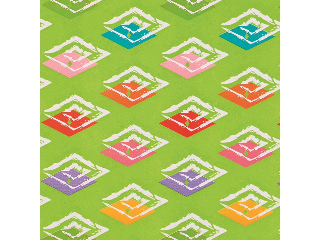 Sacchetti da regalo fantasia geometrica con rombi colorati multicolor in carta plastificata, confezione da 100, in 4 colori assortiti - 25x40 cm - Piennepi