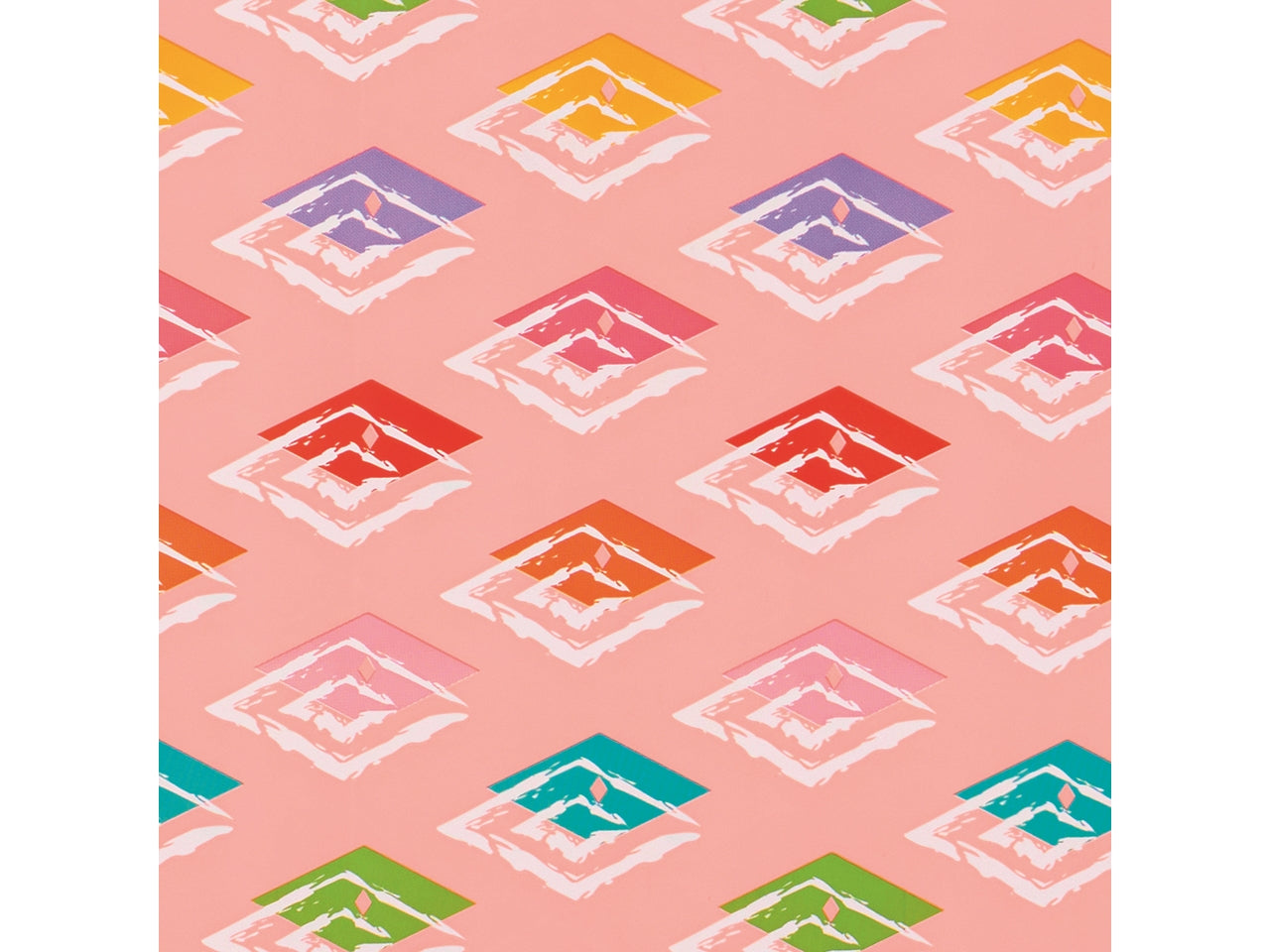 Sacchetti da regalo fantasia geometrica con rombi colorati multicolor in carta plastificata, confezione da 100, in 4 colori assortiti - 25x40 cm - Piennepi