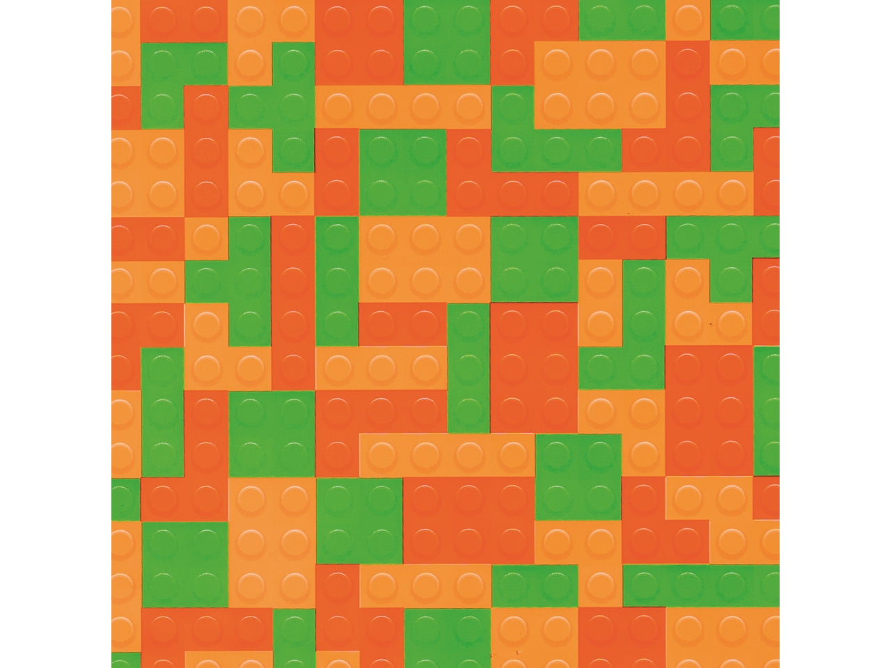Sacchetti da regalo fantasia geometrica multicolor in carta plastificata, tema mattoncini costruzione colorati, confezione da 50, in 4 colori assortiti - 35x50 cm - Piennepi