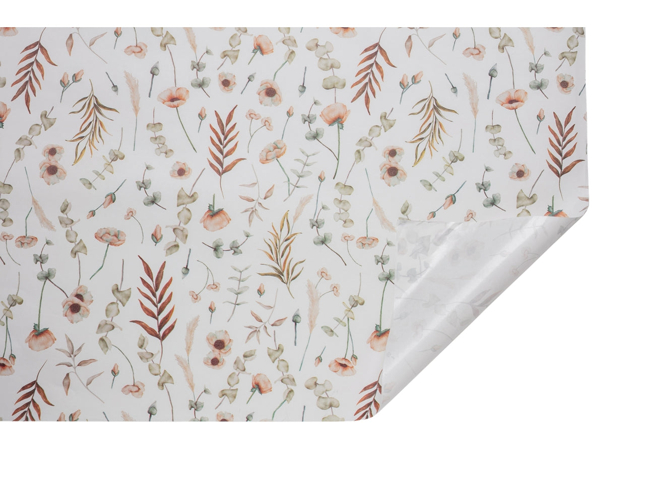 Rotolo carta da regalo floreale bianco waterproof 0,80x25m - Piennepi