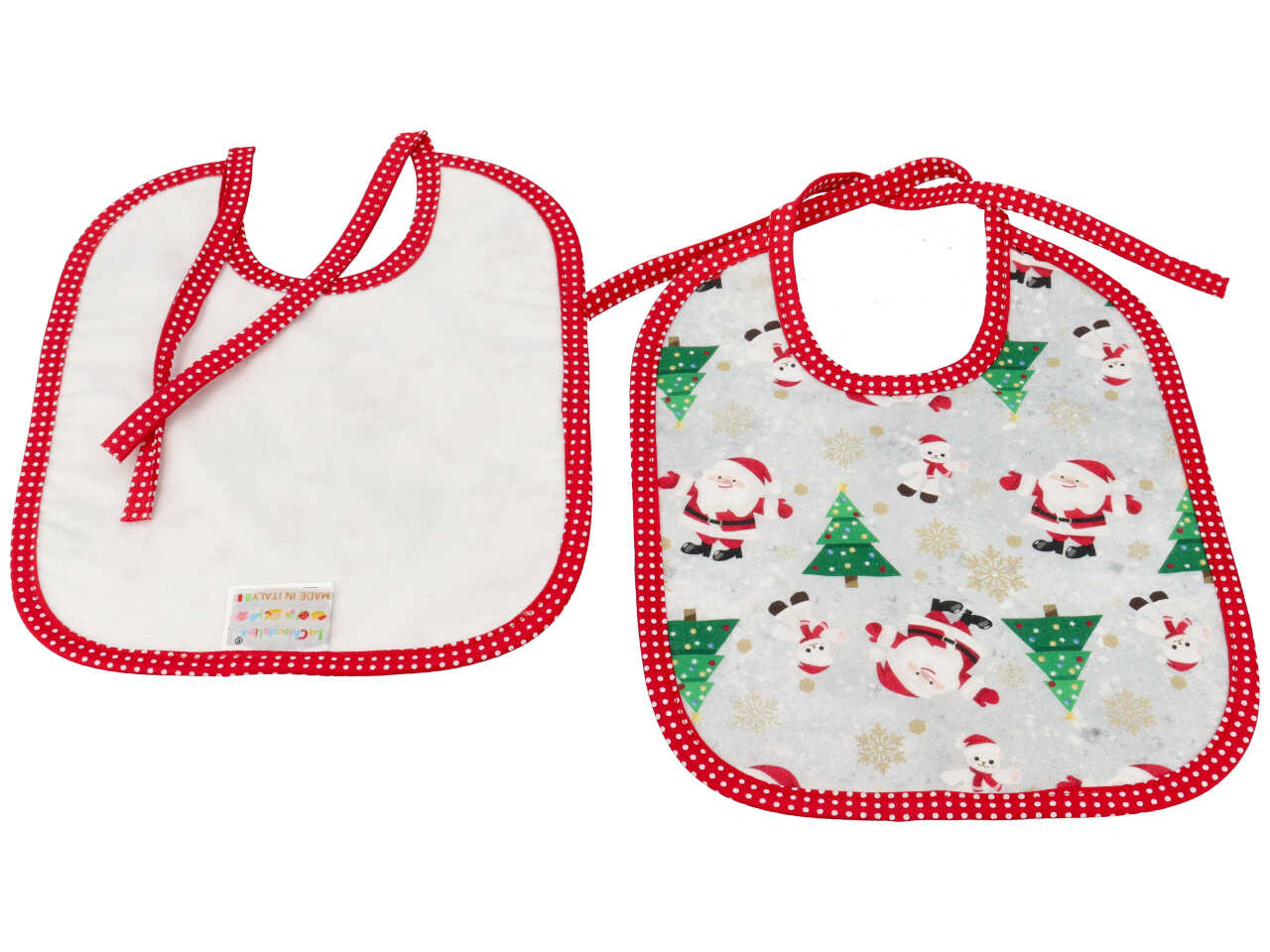 Bavetta con stampa babbo + alberi di natale